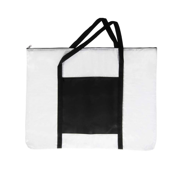 Deluxe Stirage Bag with Handles Clear Vinyl Bag Mesh Reinforced Zippered  20" x 26" FBH-2026 - AlfaPlanhold.Com