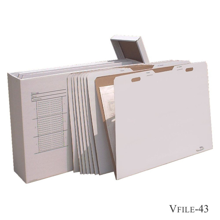 VFILE43/F43 with 8 VFolder43's stores up to 30"x42" documents - AlfaPlanhold.Com