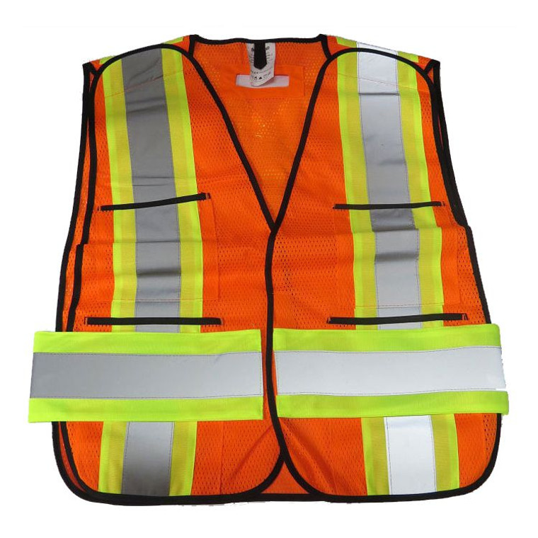 Orange High Visibility 5-Point Tear Away Traffic Vest 508314 - AlfaPlanhold.Com