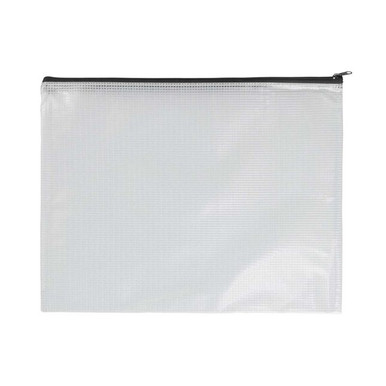 Clear Vinyl Bag Mesh Reinforced Zippered 12