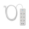 Philips 6-Outlet & 3-Outlet Surge Protector 2 USB-A 1 USB-C, 6' White, 2 pk. | Brand New