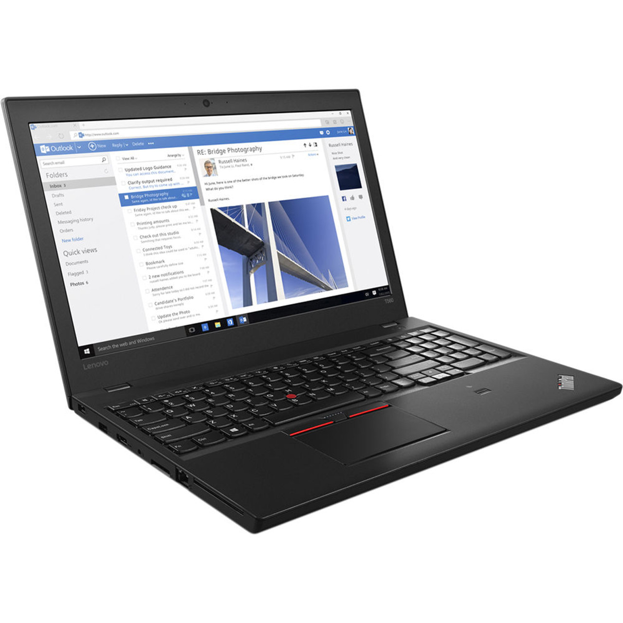 Lenovo Thinkpad T560 15.6" Laptop Intel Core i7 2.60 GHz 8 GB 256 GB SSD W10P | Refurbished