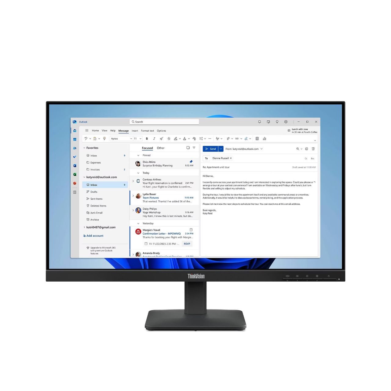 Lenovo ThinkVision S24-4e 23.8" Monitor (1920x1080) 1HDMI 1VGA 250Nit 100Hz 4ms | Brand New