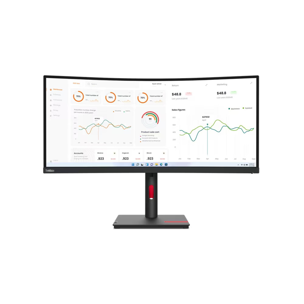 Lenovo Thinkvision T34W-30 34" Monitor 350nits 60Hz VA 4ms(Heavy Scratch & Dent) | Scratch & Dent | LN.MO.F31597