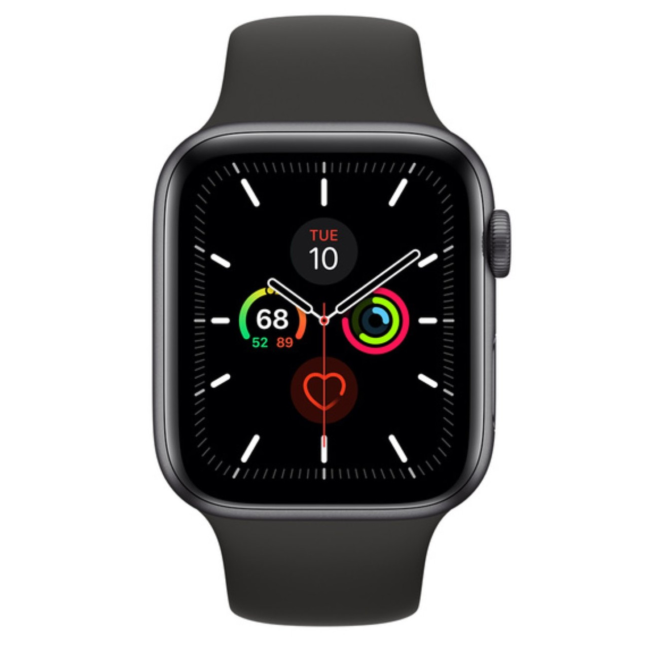 Apple Watch Series 5 (GPS Only, 44mm, Space Gray Aluminum, Black Sport Band) | Refurbished