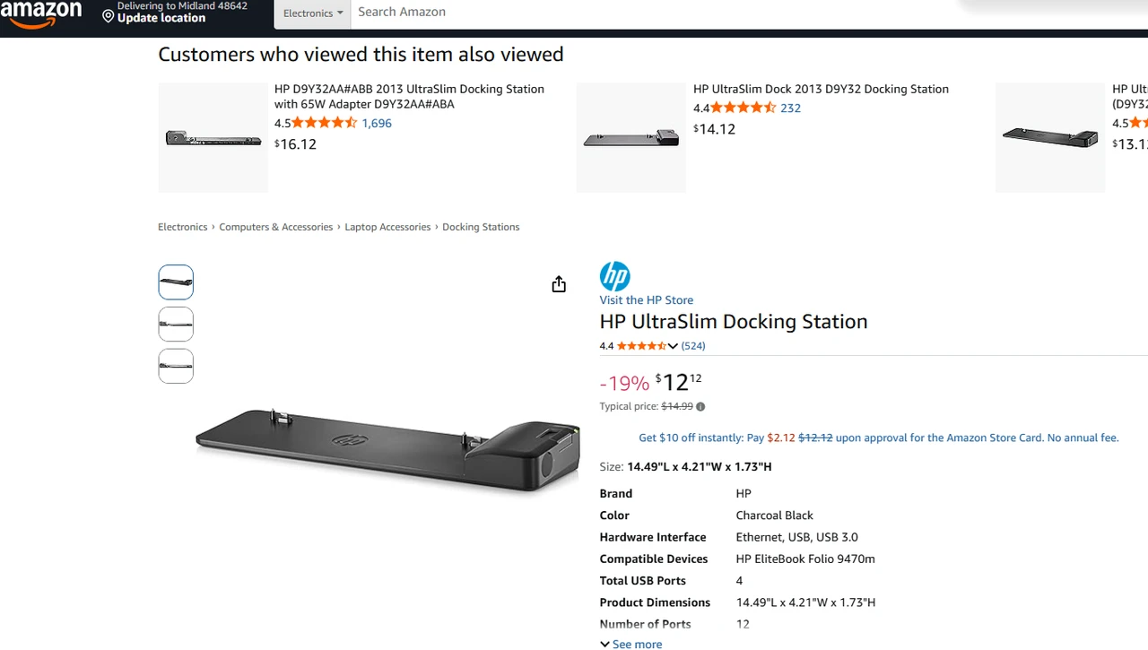 50 Count LOT Black HP Computer Ultra Slim Docking Stations - Resellers Deal | Scratch & Dent | MXDS50-006