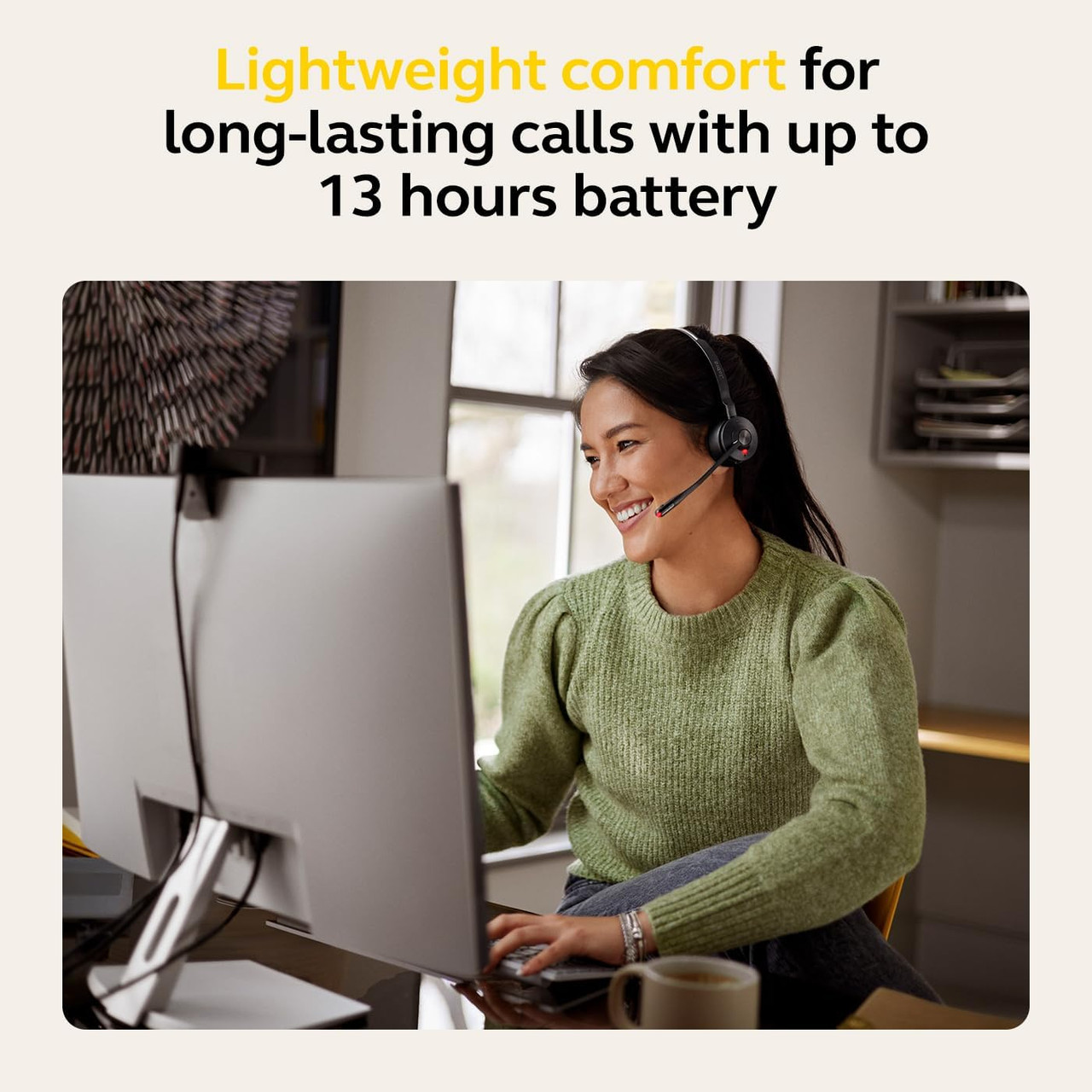 Jabra Engage 55 SE (Second Edition) Dual-Ear Wireless Headset w/Link 400 USB-A DECT Adapter – Noise-Cancelling Microphone, Extensive Range – MS Teams Certified, Works with All Other Platforms, Black | Brand New