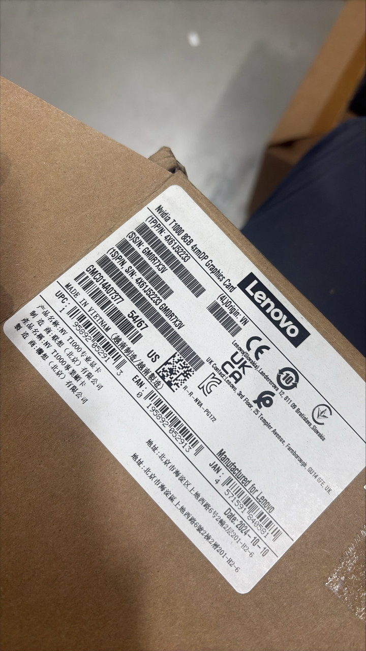 Lenovo NVIDIA RTX T1000 Graphics Card GPU | Scratch & Dent | MXGPU1-137