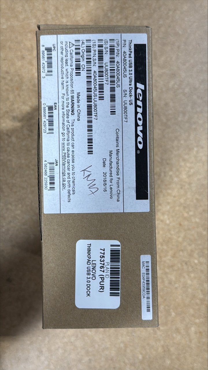 Lenovo Thinkpad Ultra Dock 40A80045US USB 3.0, USB 2.0, HDMI, DP - New Open Box | Scratch & Dent | MXDS1-182