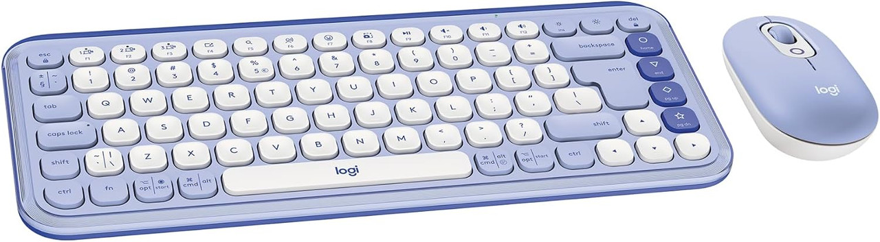 Logitech POP ICON Wireless Bluetooth Keyboard and Mouse Combo - Lilac | Brand New