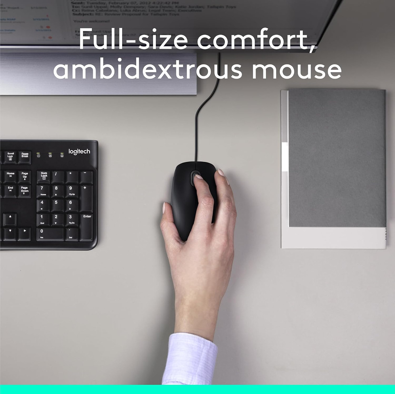 Logitech MK120 Full Size Wired Keyboard and Mouse Combo - Black | Brand New