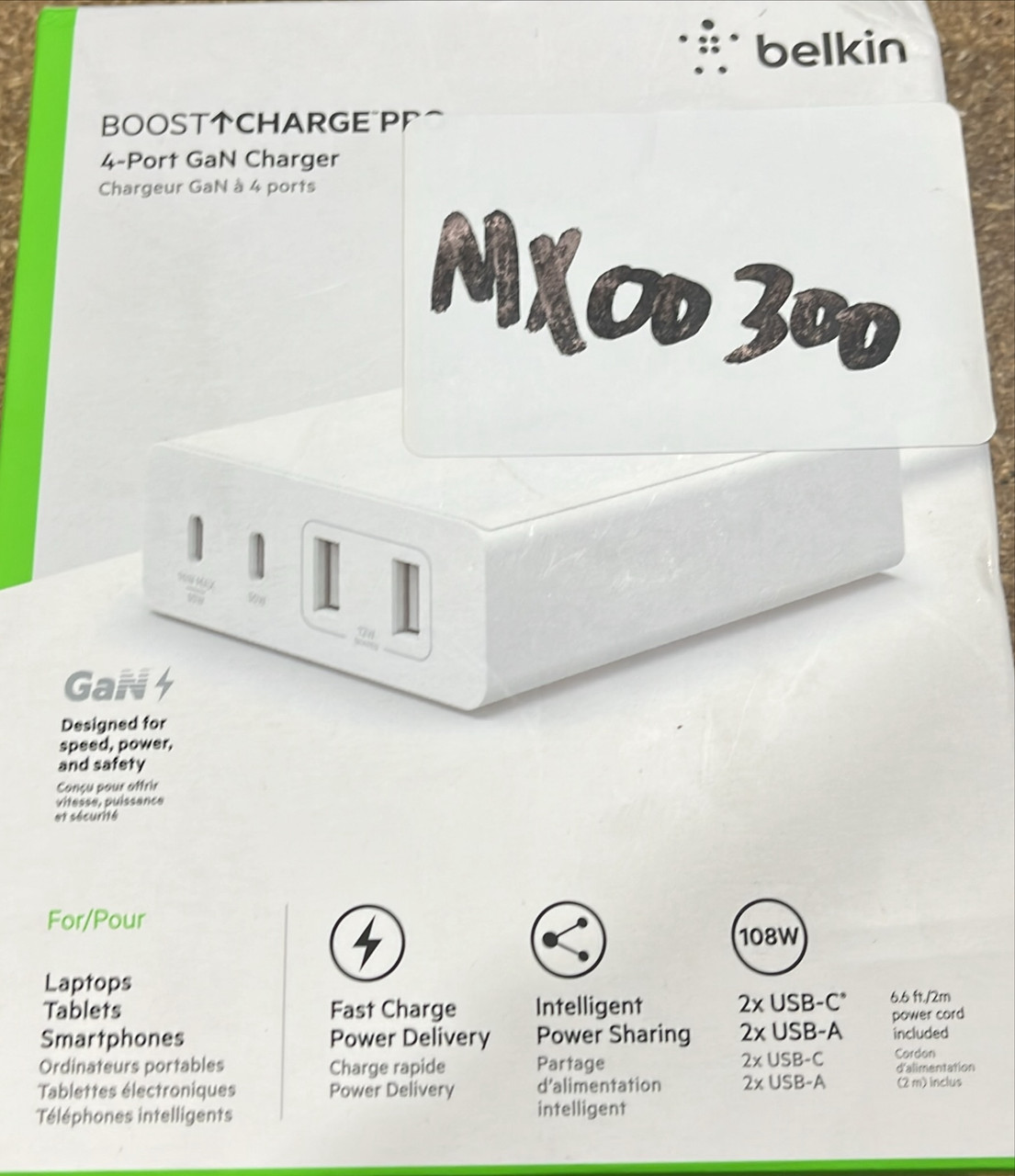Belkin BoostCharge Pro 4Port GaN Charger 108W USB-C & USB-A Multi-Device Charger | Brand New