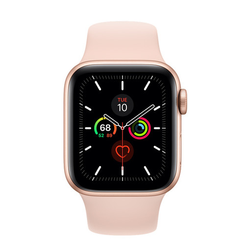 Apple Watch Series 5 (GPS Only, 40mm, Gold Aluminum, Pink Sand Sport Band) | Refurbished