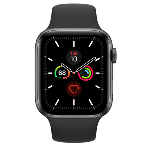 Apple Watch Series 5 (GPS Only, 44mm, Space Gray Aluminum, Black Sport Band) | Refurbished | AP.WT.B47052