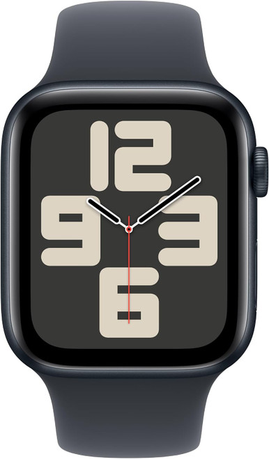 Apple Watch SE G2 (GPS) 44mm Aluminum Case with Midnight Sport Band - M/L - Midnight - (2024) | Refurbished | AP.WT.B78542