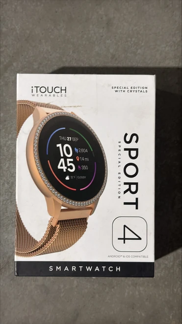 iTouch Wearables Smartwatch Special Edition Sport 4 New In Box Gold | Scratch & Dent | MXSW2-156