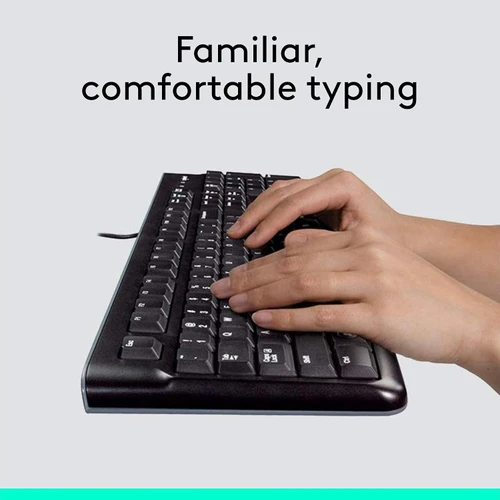 Logitech MK120 Full Size Wired Keyboard and Mouse Combo - Black | Brand New