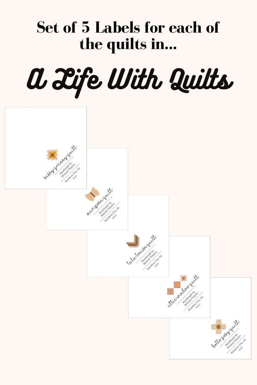 Set of 4 - All the quilt labels for the StashWork quilts (stashwork-label)