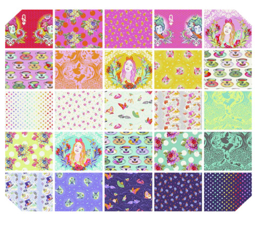 Curiouser & Curiouser FQ Precut - 25 pieces - Tula Pink - Free Spirit Fabrics