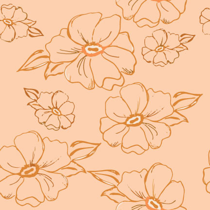 Floating Anemone Peach - Cinnamon Tea - Melanie Traylor