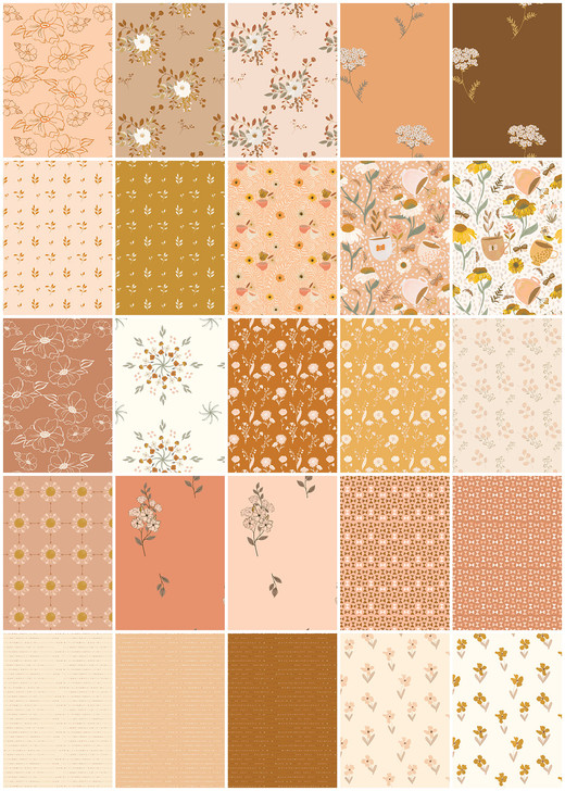 ARRIVING MAY - Cinnamon Tea - YARDAGE - Melanie Traylor