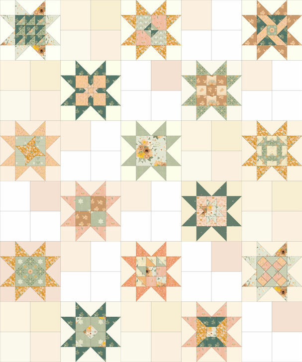 ARRIVING FEBRUARY - Little Miss Sawtooth Quilt KIT in Garden Therapy