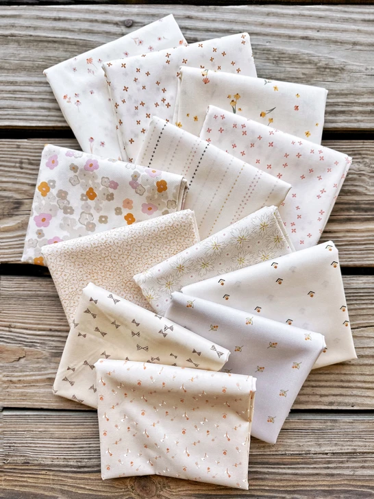 Scrappy Balanced Low Volumes Background Bundle - 12 Pieces - #2 - Made for Little Miss Sawtooth, Sassy Granny, and Hello Posy quilts