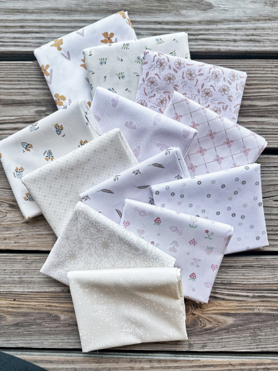 Scrappy Balanced Low Volumes Background Bundle - 12 Pieces - #2 - Made for Little Miss Sawtooth, Sassy Granny, and Hello Posy quilts