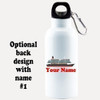 Cruise themed Water - Beverage Bottle.  20 Oz Aluminum Bottle with optional back design.  Design 0010