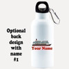 Cruise themed Water - Beverage Bottle.  20 Oz Aluminum Bottle with optional back design.  Design 0017