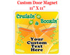 Cruise Ship Door Magnet - 11" x 11" -  Customized  with your text -feb012
