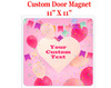 Cruise Ship Door Magnet - 11" x 11" -  Customized  with your text -hearts