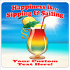 Cruise Ship Door Magnet - 11" x 11" - happiness 1