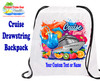 Cruising theme custom drawstring back pack - Customize with your name or text.- Cruise Time