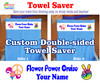 New Towel Saver - Custom towel band to save your towels from blowing away Flower Power 2
