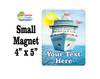 Small Cruise theme Magnet to add to your door decorations with this customizable magnet. Great for adding names, ports, etc...to your door!  10