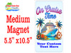 Medium Cruise Theme Magnet. Add to your door decorations with this custom magnet. Great for adding names, ports, etc...to your door!  5 1/2" x 10 1/2" Customizable!  Design 5