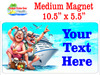 Medium Cruise Theme Magnet. Add to your door decorations with this custom magnet. Great for adding names, ports, etc...to your door!  5 1/2" x 10 1/2" Customizable!  Design 15