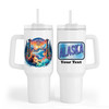 Large Alaska theme Custom 40 oz. tumbler.  Keep hydrated on the beach, cruise ship and at home with this custom tumbler .