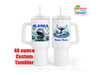 Large Alaska theme Custom 40 oz. tumbler.  Keep hydrated on the beach, cruise ship and at home with this custom tumbler .