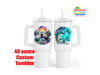 Large Alaska theme Custom 40 oz. tumbler.  Keep hydrated on the beach, cruise ship and at home with this custom tumbler .