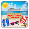 Cruise Ship Door Magnet - 11" x 11" - Beach Scene 1