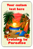 Cruise Ship Door Magnet - Extra large 11" x 17" - Paradise Sunset