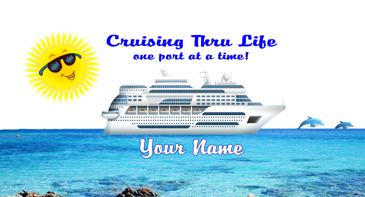 Cruise themed bottle sleeve. Choice of color and custom option available.  Design 0016