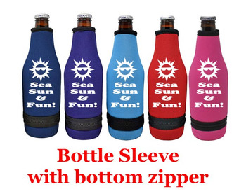 Cruise themed bottle sleeve.  Choice of color and custom option available.  Design 0013