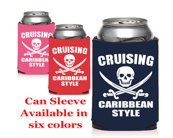 Cruise themed can sleeve.  Choice of color and custom option available.  Design 001