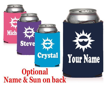 Cruise themed can sleeve.  Choice of color and custom option available.  Design 003