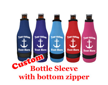 Cruise themed bottle sleeve.  Custom with your text and choice of color.  Design 002