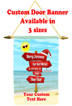 Cruise Ship Door Banner -  available in 3 sizes.     Holiday Sign Post