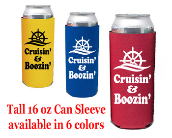 Cruise themed Tall Can sleeve.  Choice of color and custom option available.  Design 001